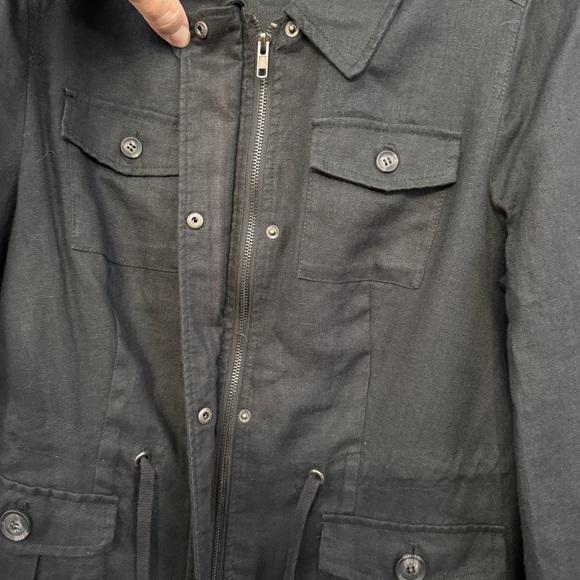 Monoprix Autre Ton Linen Utility Jacket Black Women’s 40 (M) - Picture 5 of 7